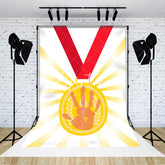 Aperturee - Aperturee Boho Sun Gold Metal White Sport Celebration Backdrop